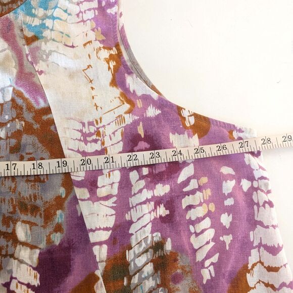 For Cynthia Woman 1X / 2X Purple Tie Dye Linen Blend Hooded Beach Coverup - Picture 7 of 8